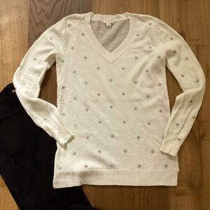 J. Crew Wool Blend Sweater Polka Dot XS